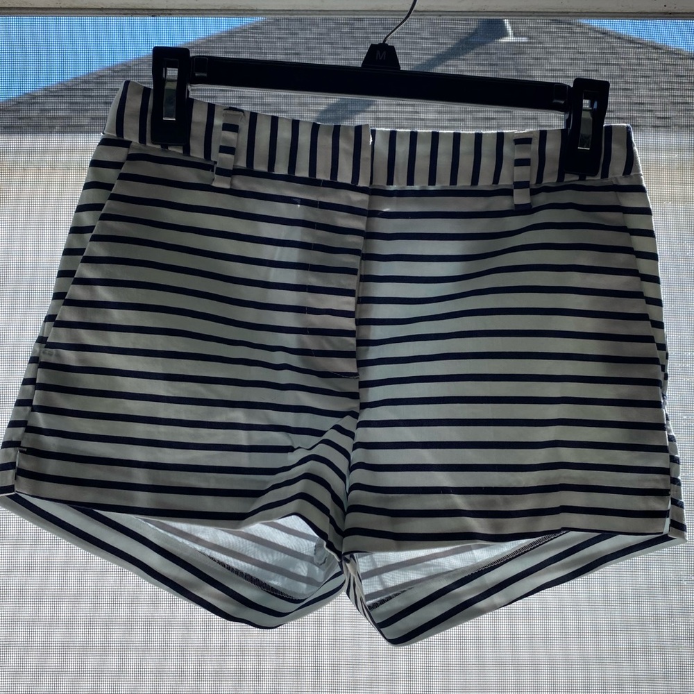 Navy & white striped shorts